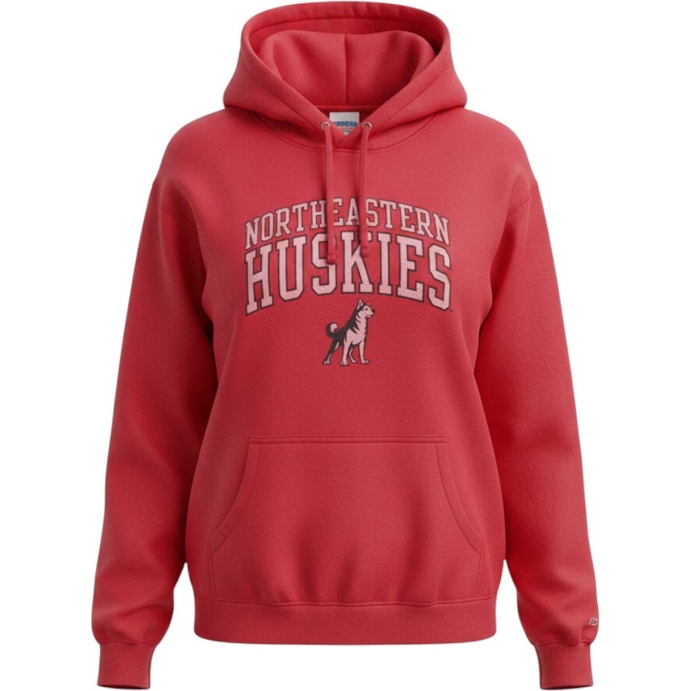 League 91 Northeastern Huskies Mens Red Hoodie Mascot Sweatshirt Medium NEW